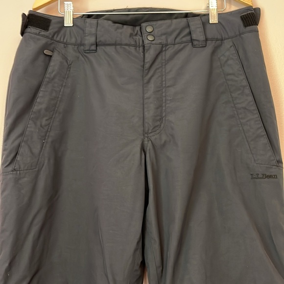 LL Bean Snow Pants Men’s Large Ski Snowboard Waterproof Black Ankle Zip Winter - Picture 3 of 9